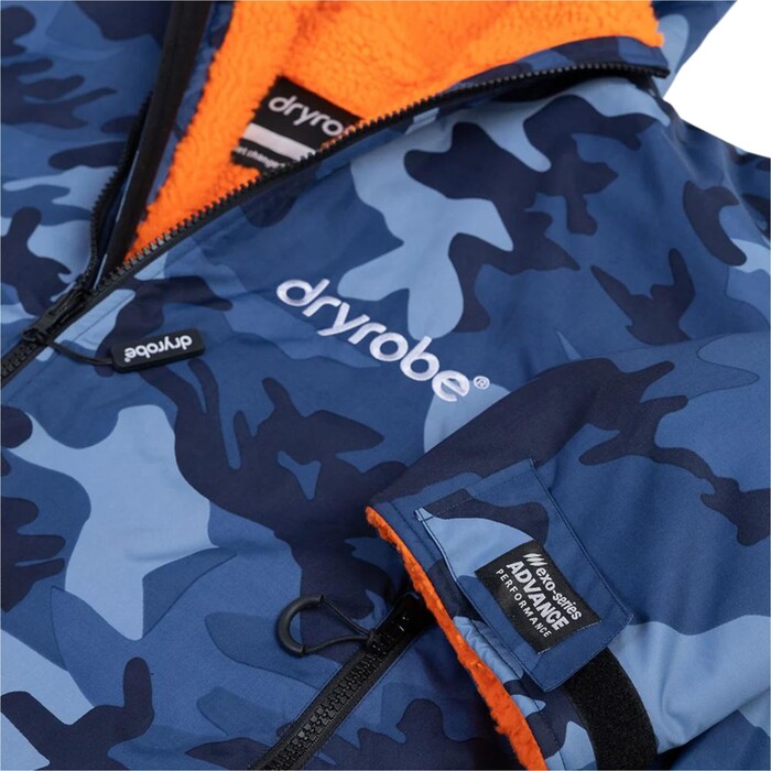 2024 Dryrobe Advance Langrmliges Wickelkleid Robe V3 DALSV3 - Blue Camo / Orange